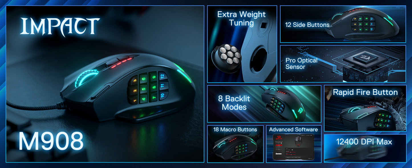 Redragon M908 RGB Wired Gaming Mouse