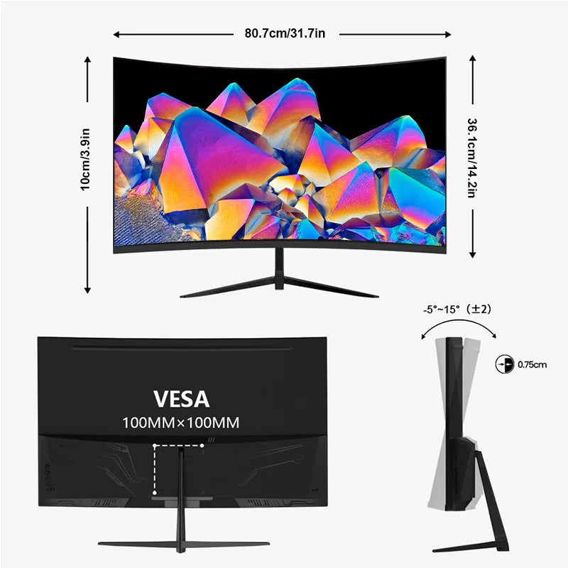 A 34-inch UWQHD curved gaming monitor with 4K HD picture quality, a 165Hz high refresh rate, and a 1500R curvature.