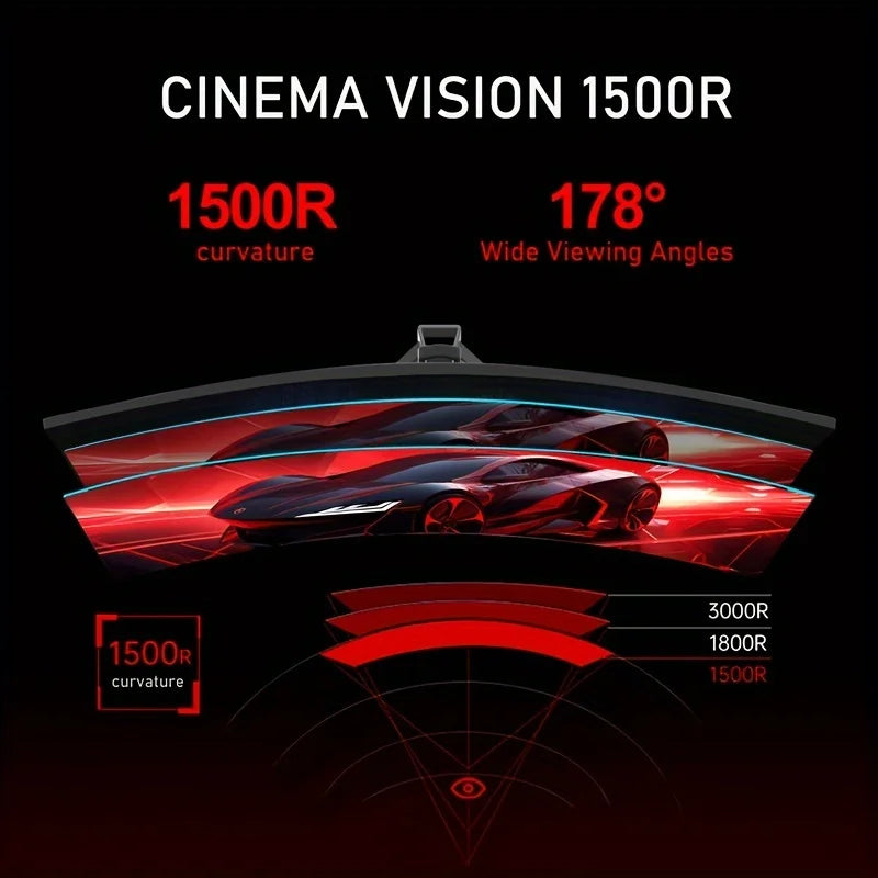 A 34-inch UWQHD curved gaming monitor with 4K HD picture quality, a 165Hz high refresh rate, and a 1500R curvature.