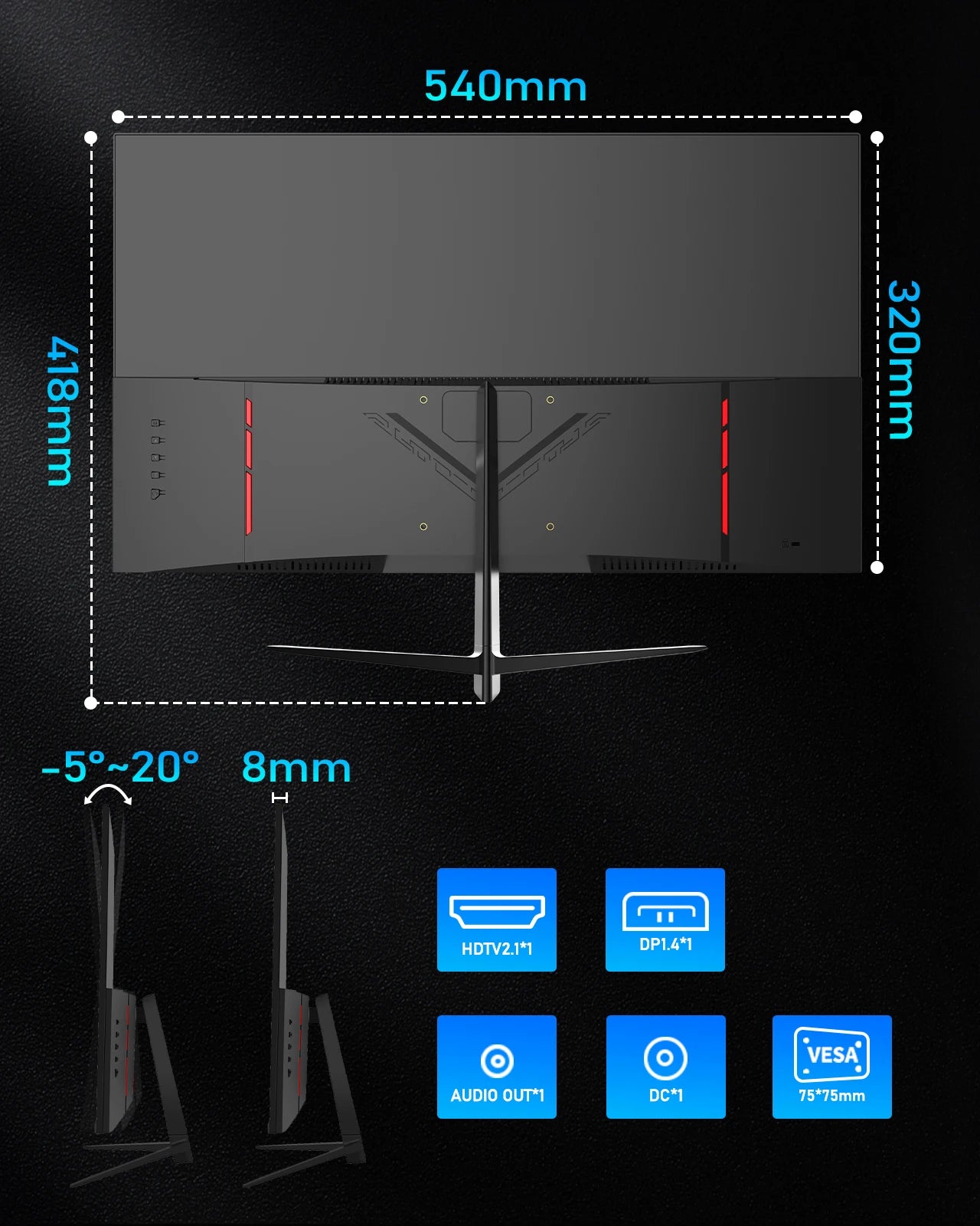 FYHXele 24-Inch 180Hz Gaming Monitor