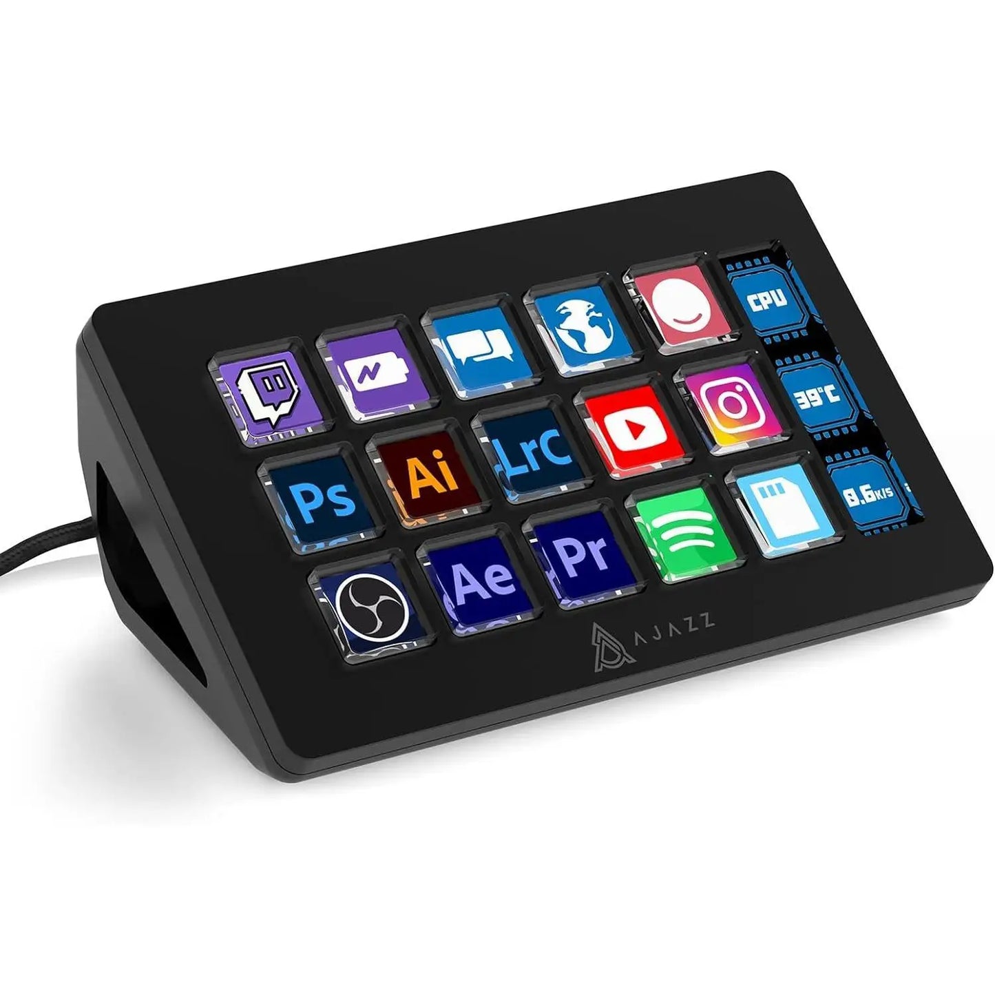 Ajazz AKP153E Visual Keyboard – LCD Display Programmable Macro Keyboard Desktop Shortcut Controller