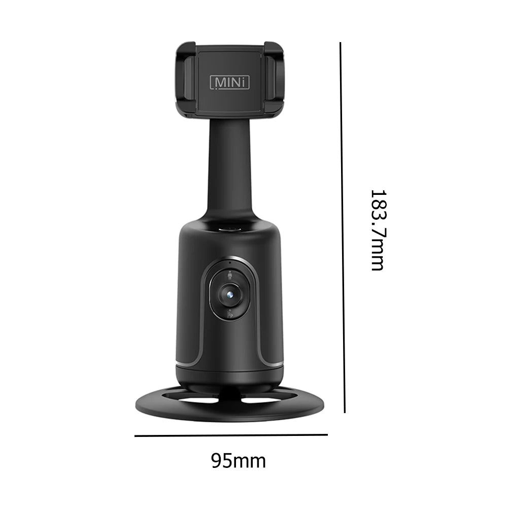 360° Auto Tracking Gimbal Selfie Stick Tripod – AI Face Tracking Phone Holder for Live Streaming & Video
