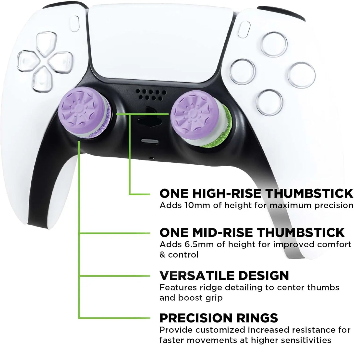 Freek Galaxy High-Rise Analog Thumb Grips for PS5 & PS4 Controllers | FPS Precision Joystick Performance Caps