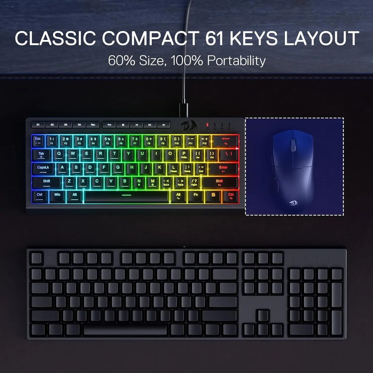 Redragon K522 60% Wired RGB Gaming Keyboard