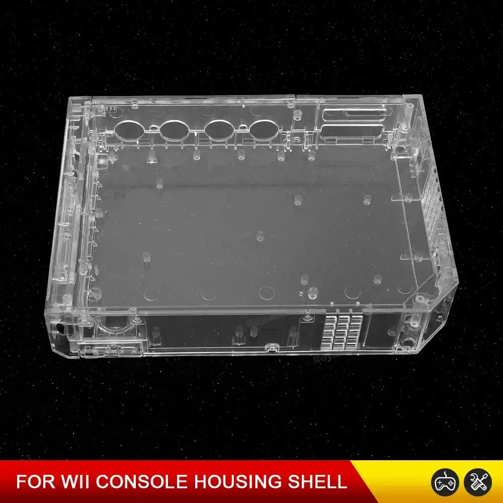 Transparent Replacement Housing Shell for Nintendo Wii – Full Case w/ Buttons