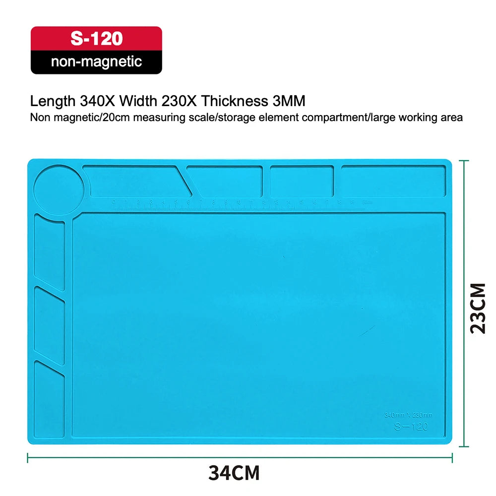 ESD Anti-Static Silicone Soldering Mat – Heat Resistant Work Pad for Electronics Repair, Hot Air & Desoldering