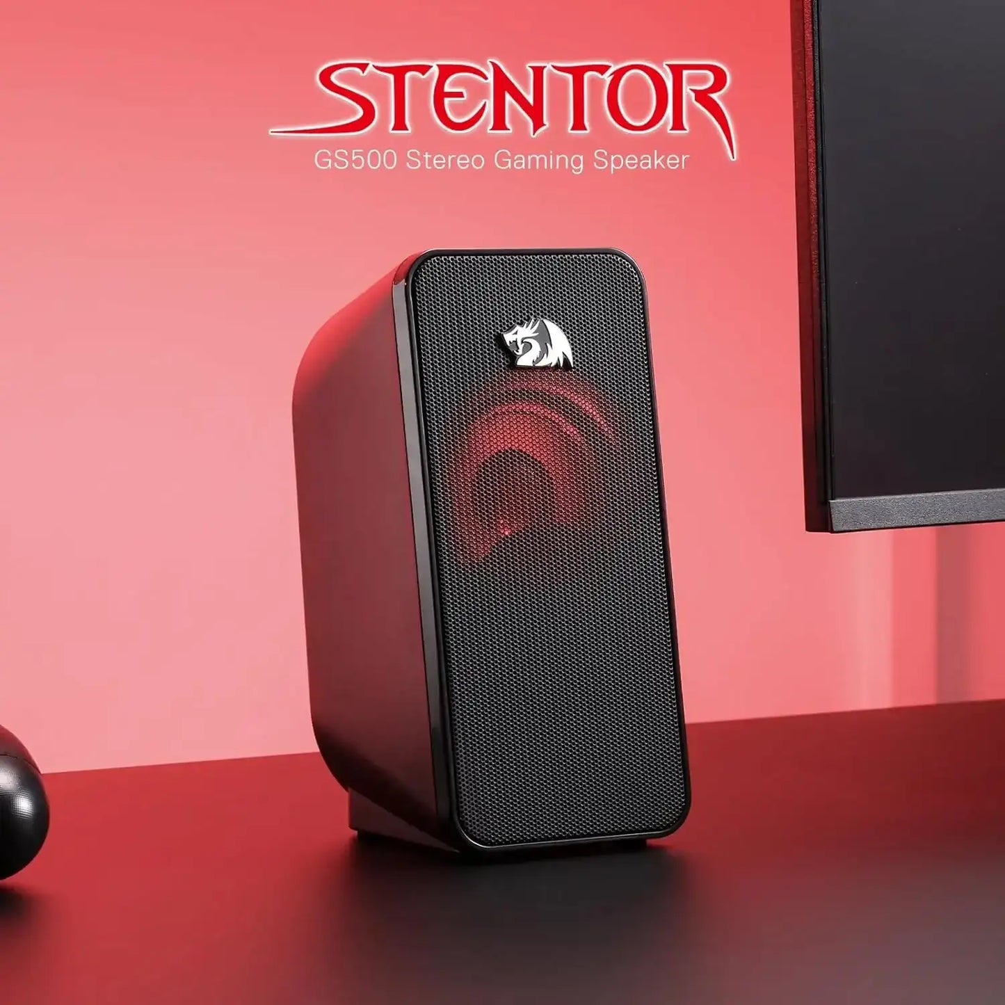Redragon GS500 Stentor USB PC Gaming Speakers – 2.0 Channel Stereo Desktop Speakers with Backlight - TechTastic Treasures