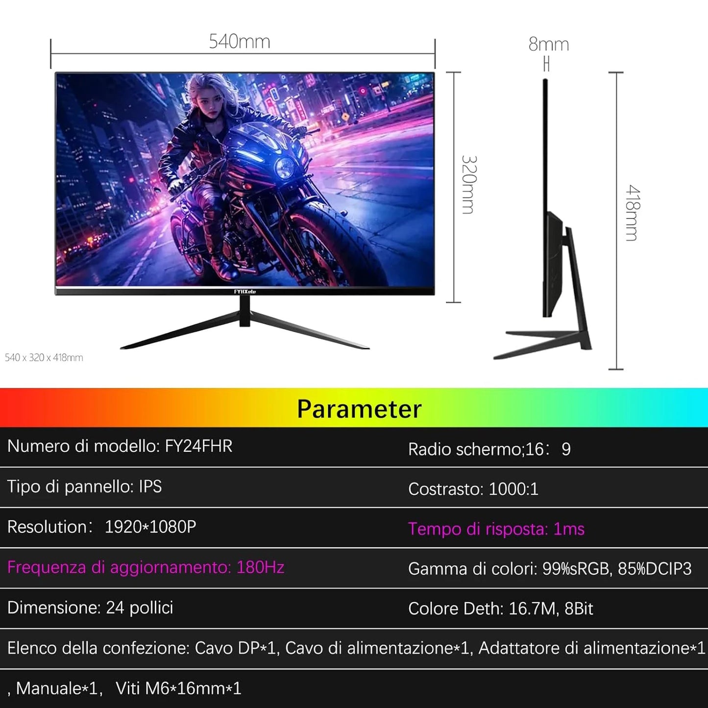 FYHXele 24-Inch 180Hz Gaming Monitor