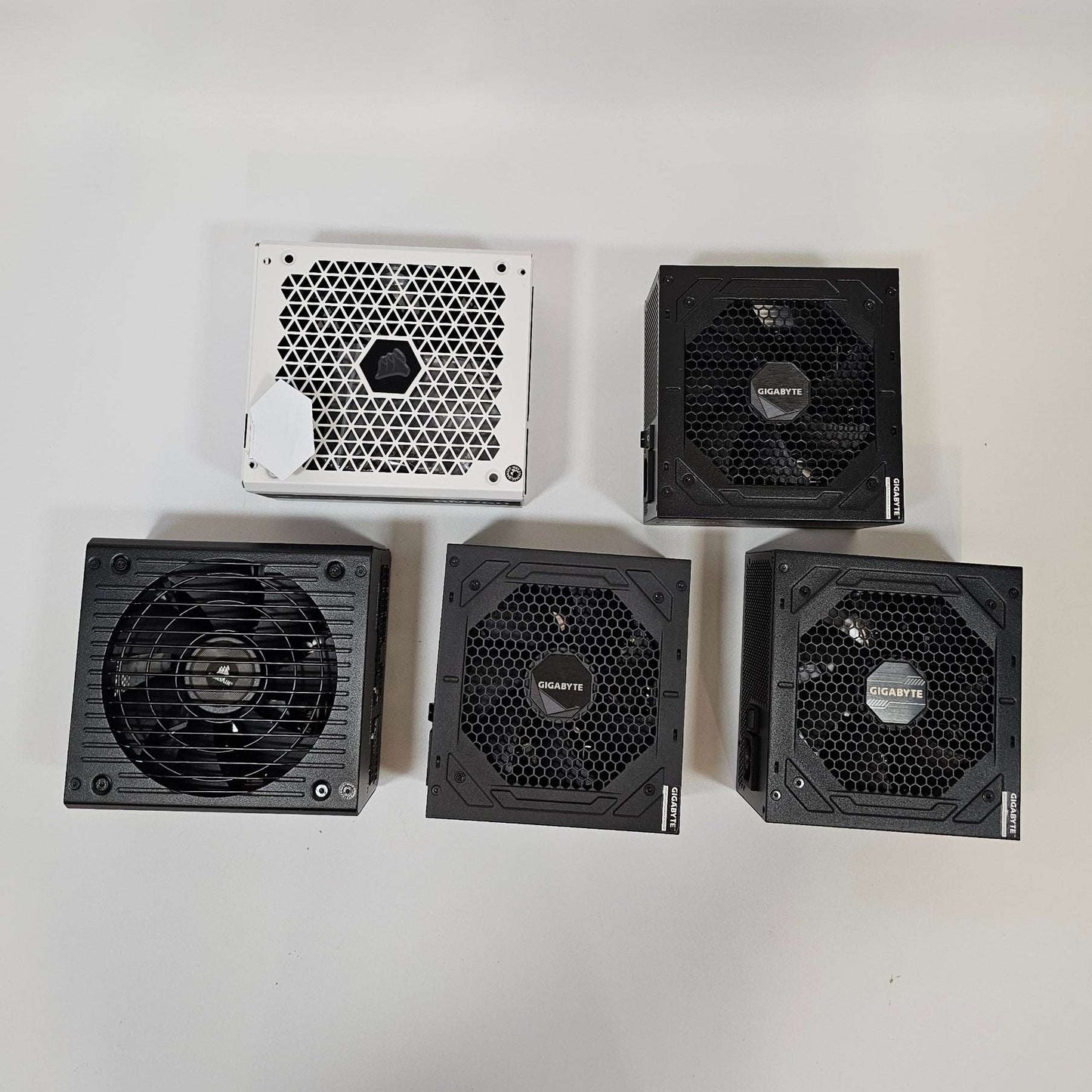 Lot of 5 PC Power Supplies – Corsair & Gigabyte – NOT WORKING (For Parts or Repair)