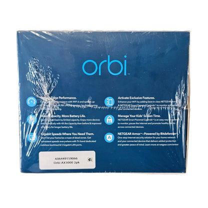 NETGEAR Orbi AX3000 Mesh WiFi 6 System RBK652 (2 Pack) – Whole Home Router + Satellite Coverage