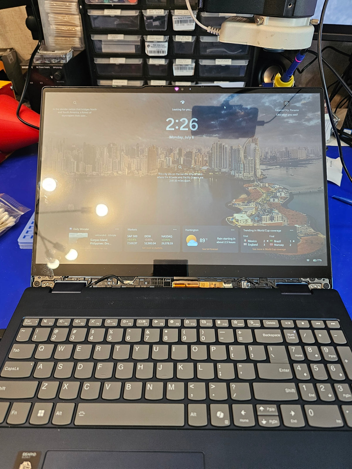 Electronics device after repair