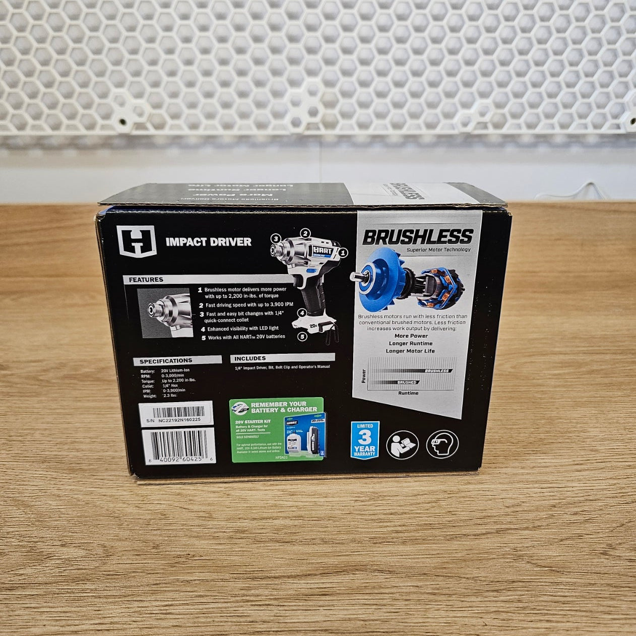HART 20V Brushless Impact Driver Tool Only HPID26 – New – Cordless Impact Driver