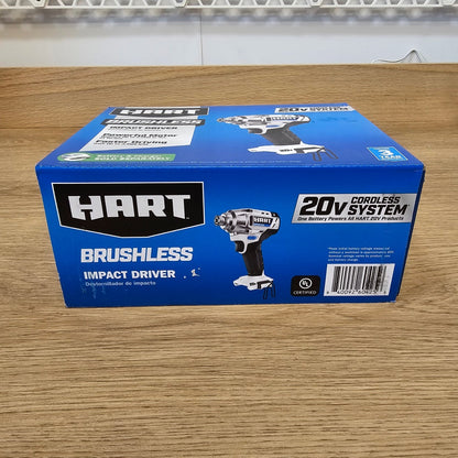 HART 20V Brushless Impact Driver Tool Only HPID26 – New – Cordless Impact Driver