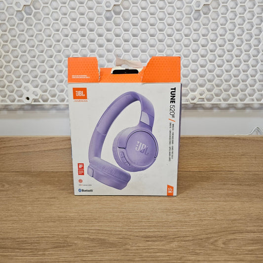 JBL Tune 520BT Wireless Bluetooth Headphones Purple – Open Box – Bluetooth 5.3, 57-Hour Battery