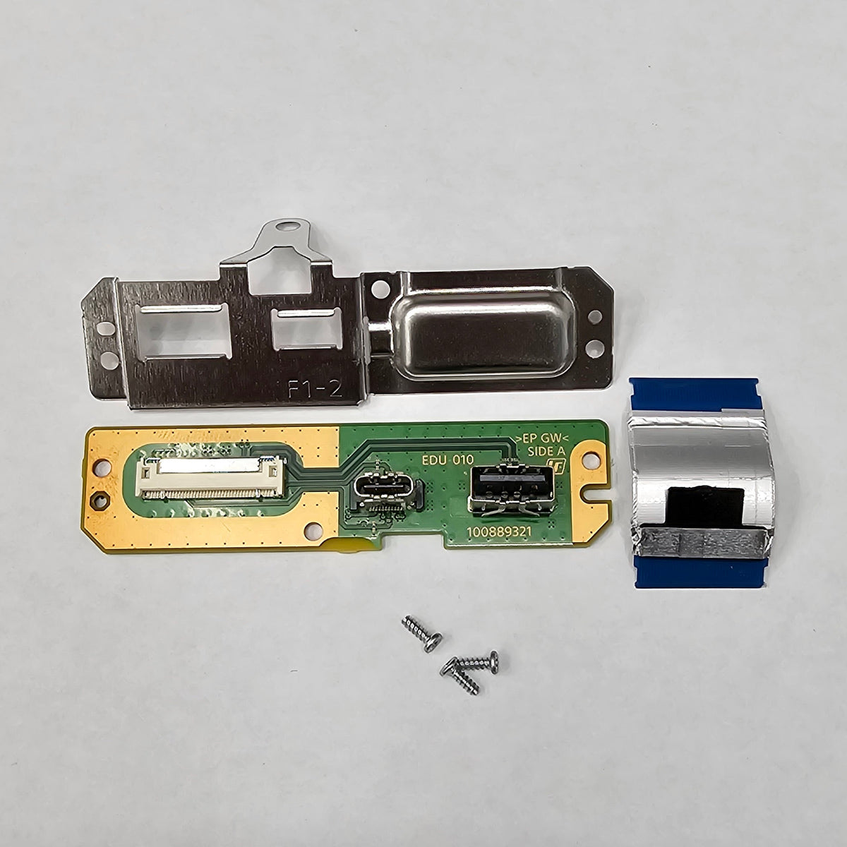 PS5 EDU-010 Front USB Board with Ribbon Shield & Screws Used Working