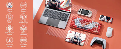 Redragon K673 PRO SE Wireless RGB Mechanical Gaming Keyboard – 81 Keys, Hot-Swap, Anime Edition - TechTastic Treasures