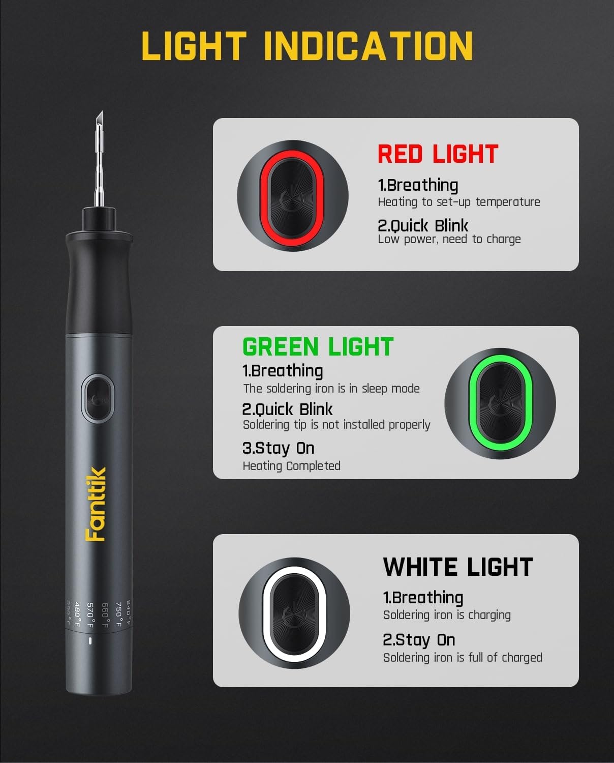 Fanttik T1 Max Cordless Soldering Iron Kit – 7 Second Fast Heating, C210 Tips, USB-C Precision Repair Tool