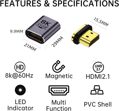 8K HDMI 2.1 Magnetic Breakaway Adapter – PS5 Xbox 48Gbps