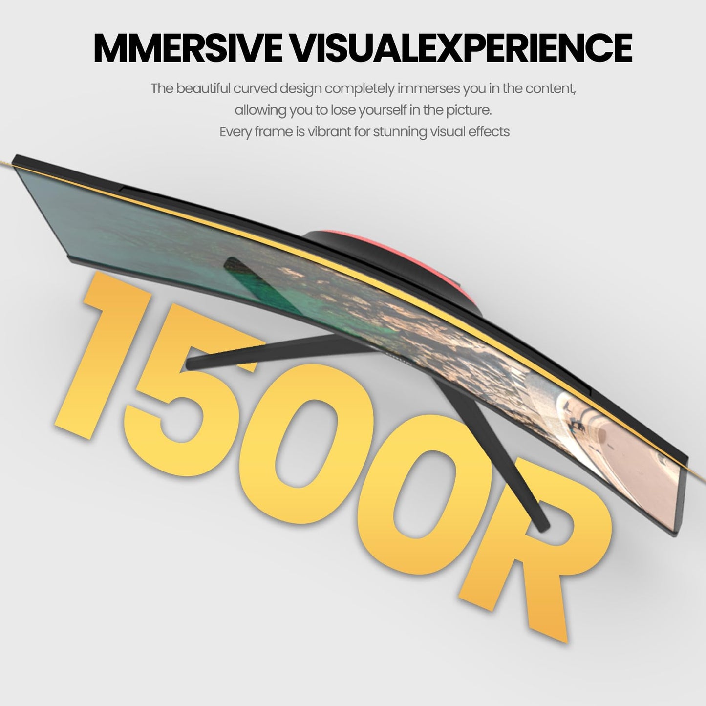 CRUA 34 Inch Curved Gaming Monitor 3440x1440 WQHD 165Hz Ultrawide 21:9 FreeSync HDMI DP 1500R