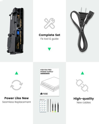 PS4 Pro Power Supply Replacement – ADP-300FR (CUH-72xx Series) | with Power Cord