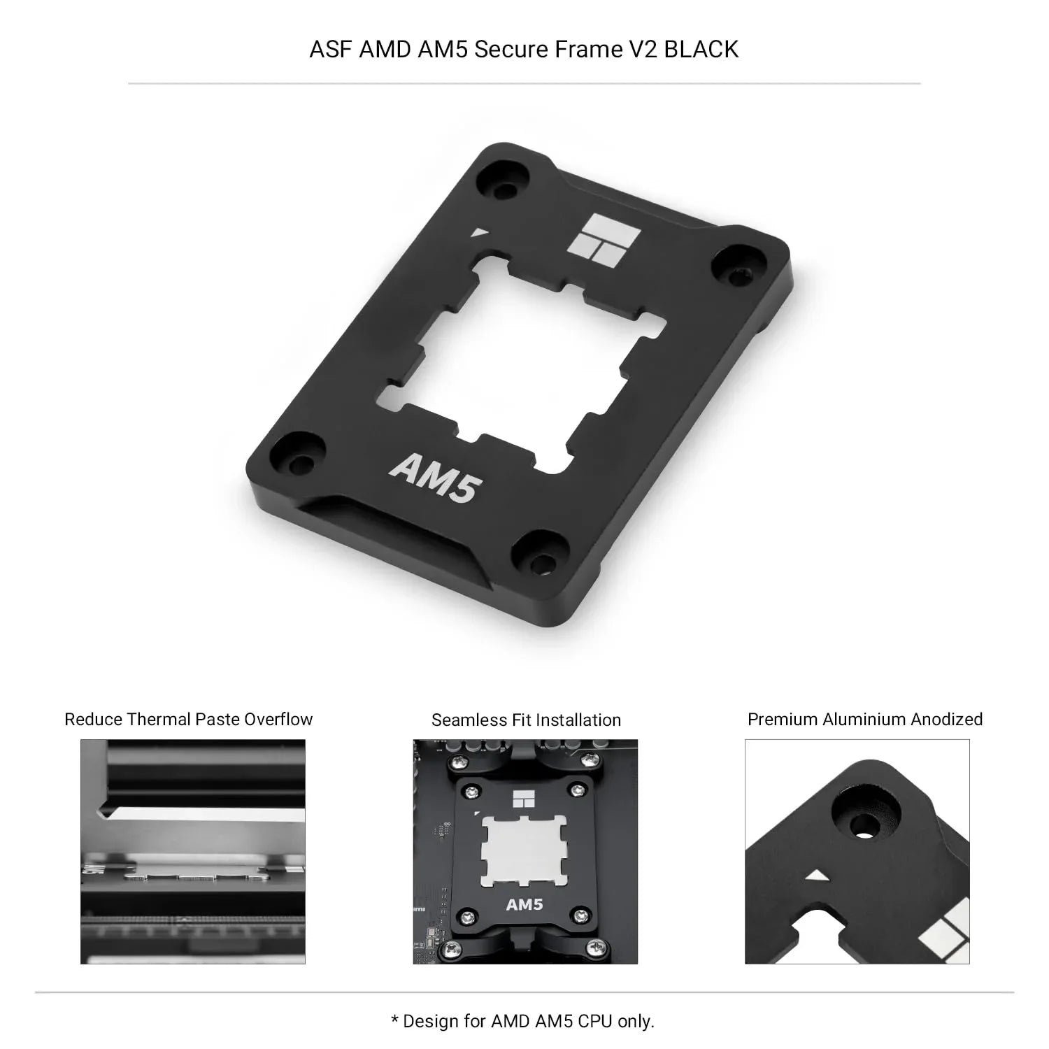 Thermalright AM5 / LGA 1700 Secure Frame V2 – Black | CPU Anti-Bending Holder - TechTastic Treasures
