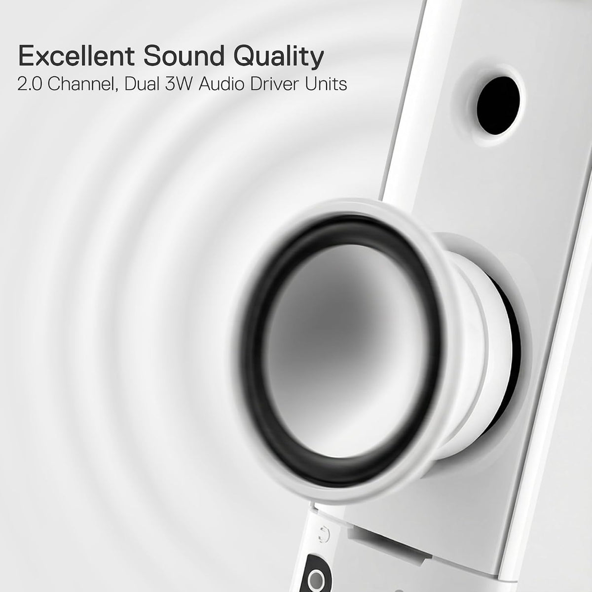 Redragon GS550 PC Gaming Speakers 2.0 Channel Stereo Enhanced Sound, White