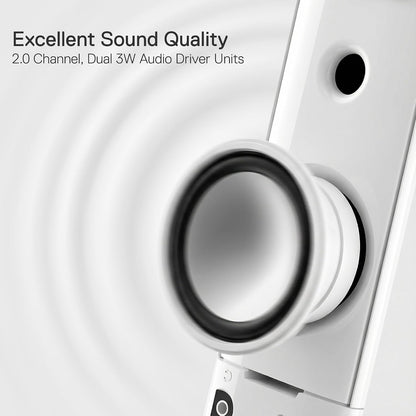 Redragon GS550 PC Gaming Speakers 2.0 Channel Stereo Enhanced Sound, White