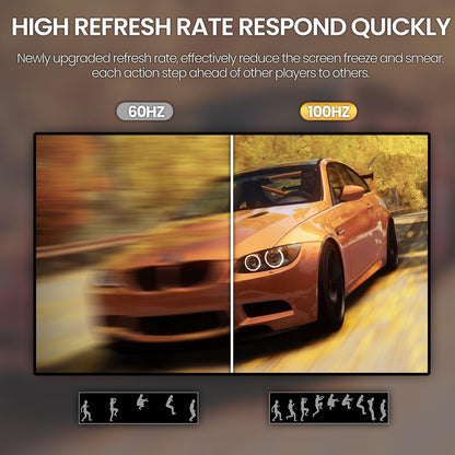 CRUA 34 Inch Curved Gaming Monitor 3440x1440 WQHD 165Hz Ultrawide 21:9 FreeSync HDMI DP 1500R