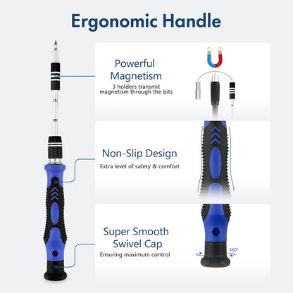 XOOL 82 in 1 Precision Screwdriver Set – Magnetic Electronics Repair Tool Kit with Flexible Shaft for PC, PS5 & iPhone