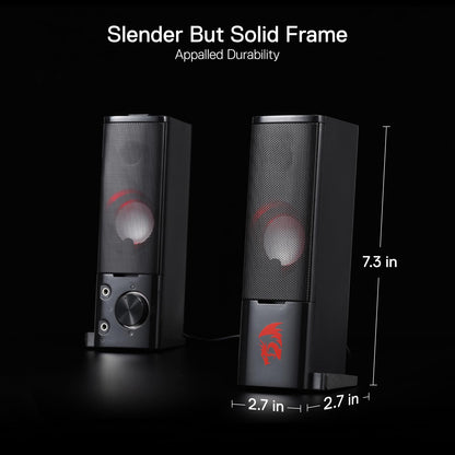 Redragon GS550 PC Gaming Speakers 2.0 Channel Stereo Enhanced Sound, White