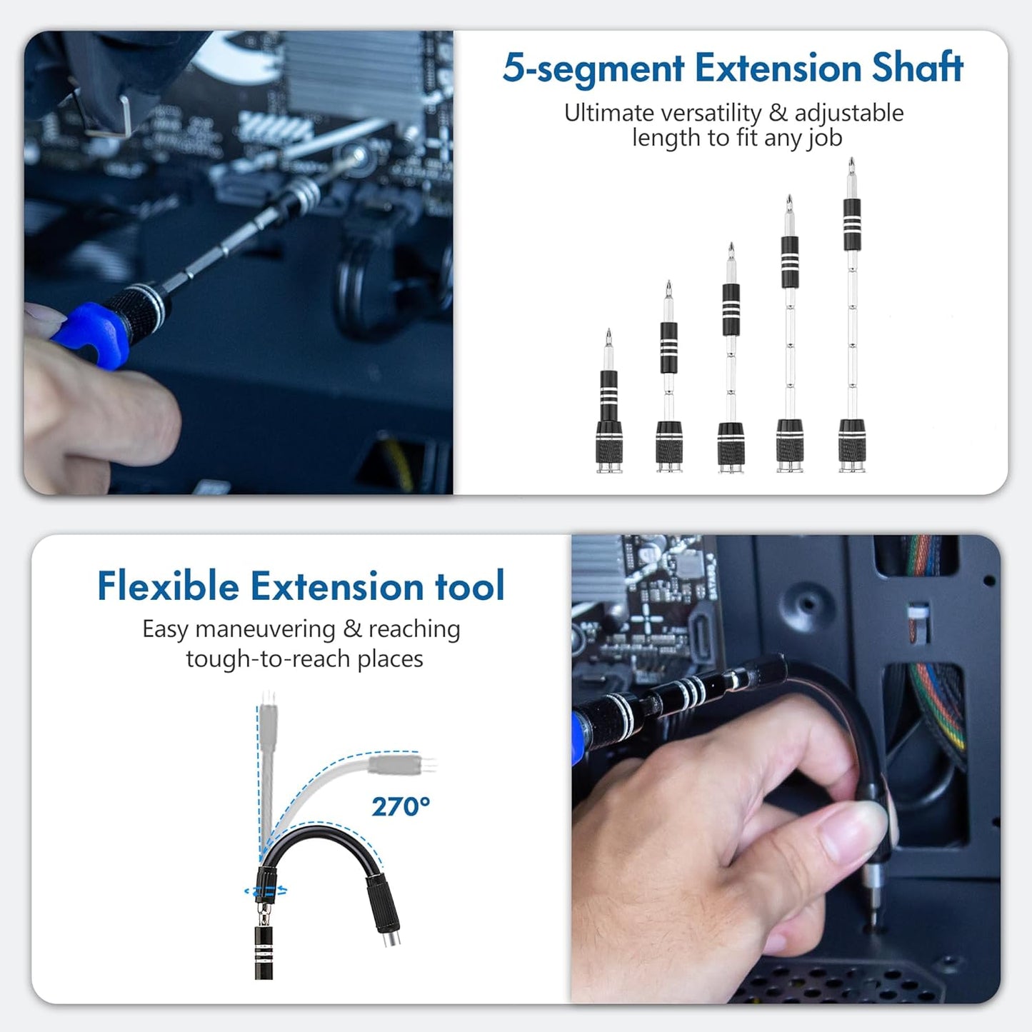 XOOL 82 in 1 Precision Screwdriver Set – Magnetic Electronics Repair Tool Kit with Flexible Shaft for PC, PS5 & iPhone