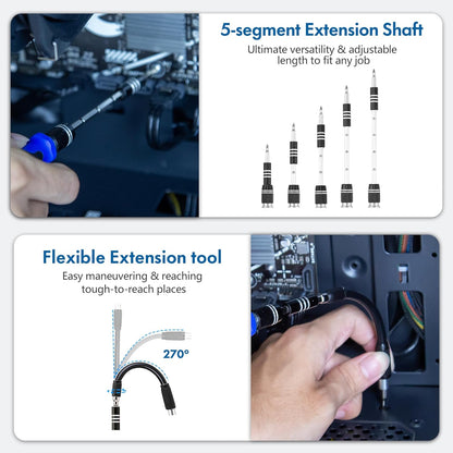 XOOL 82 in 1 Precision Screwdriver Set – Magnetic Electronics Repair Tool Kit with Flexible Shaft for PC, PS5 & iPhone