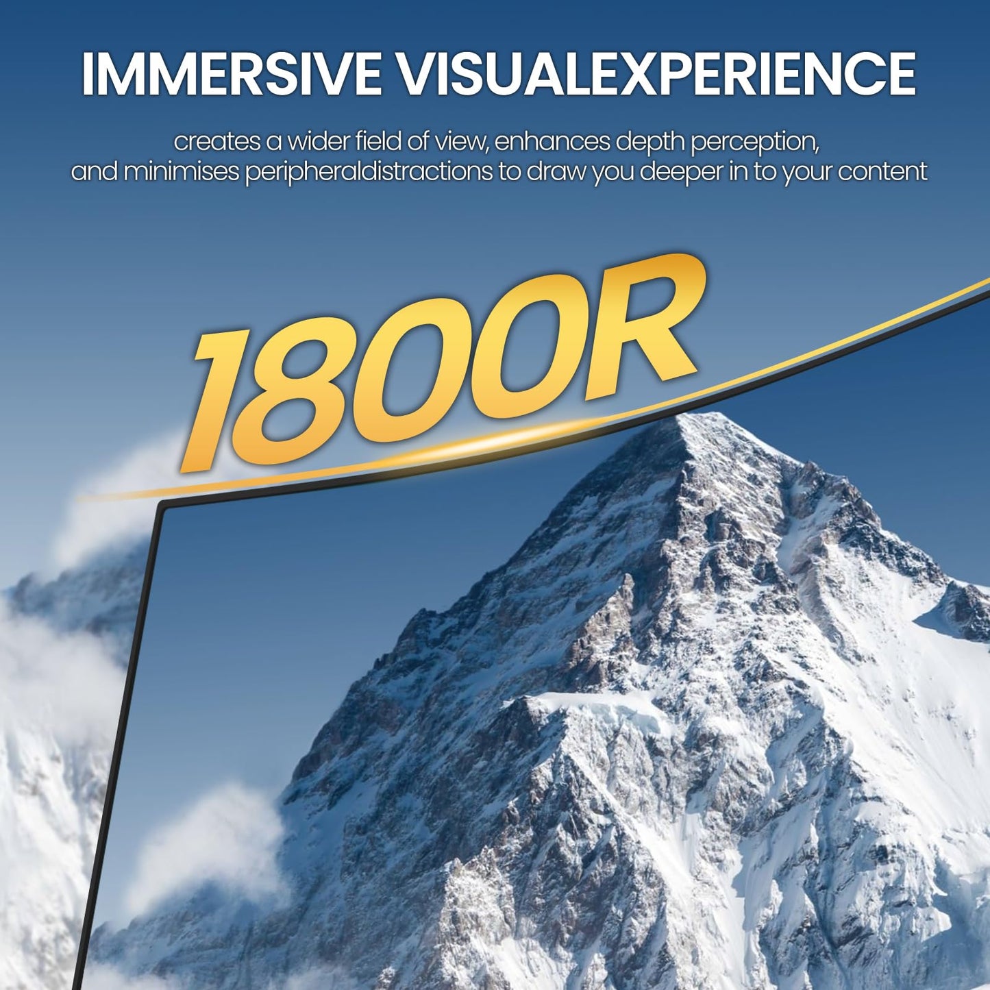 CRUA 34 Inch Curved Gaming Monitor 3440x1440 WQHD 165Hz Ultrawide 21:9 FreeSync HDMI DP 1500R