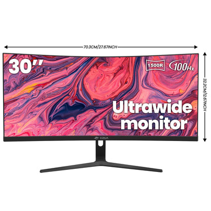CRUA 34 Inch Curved Gaming Monitor 3440x1440 WQHD 165Hz Ultrawide 21:9 FreeSync HDMI DP 1500R