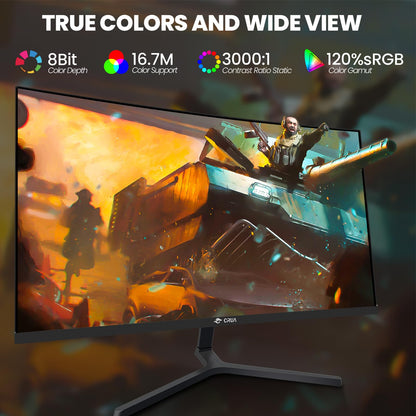 CRUA 34 Inch Curved Gaming Monitor 3440x1440 WQHD 165Hz Ultrawide 21:9 FreeSync HDMI DP 1500R