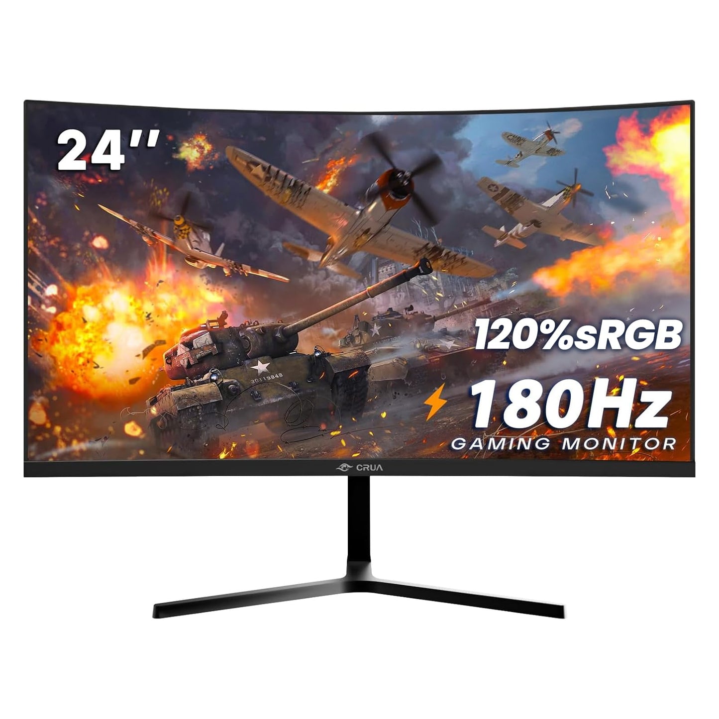 CRUA 34 Inch Curved Gaming Monitor 3440x1440 WQHD 165Hz Ultrawide 21:9 FreeSync HDMI DP 1500R