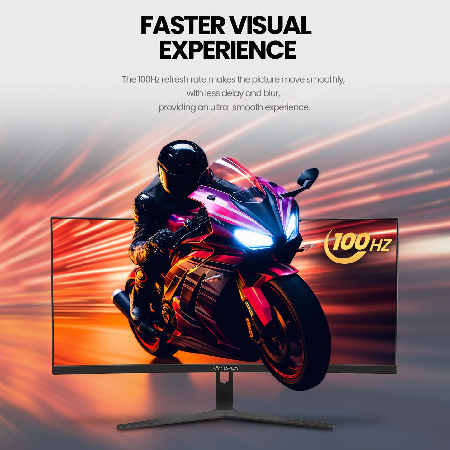 CRUA 34 Inch Curved Gaming Monitor 3440x1440 WQHD 165Hz Ultrawide 21:9 FreeSync HDMI DP 1500R