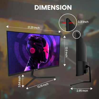 CRUA 34 Inch Curved Gaming Monitor 3440x1440 WQHD 165Hz Ultrawide 21:9 FreeSync HDMI DP 1500R