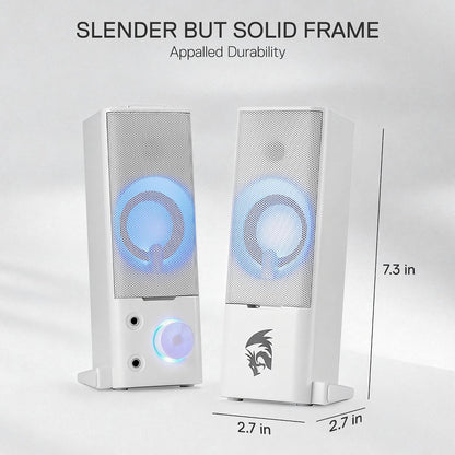 Redragon GS550 PC Gaming Speakers 2.0 Channel Stereo Enhanced Sound, White