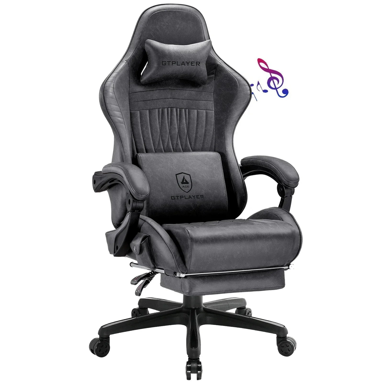 GTPLAYER Gaming Chair with Built-in Speakers & Footrest – Ergonomic Racing-Style Comfort - TechTastic Treasures