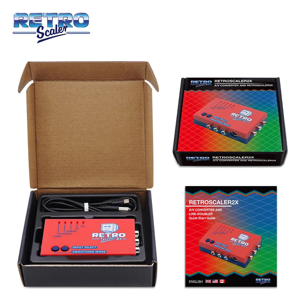 RetroScaler2x HDMI Upscaler – Composite S-Video YPbPr to HDMI Converter for PS2 N64 GameCube Dreamcast