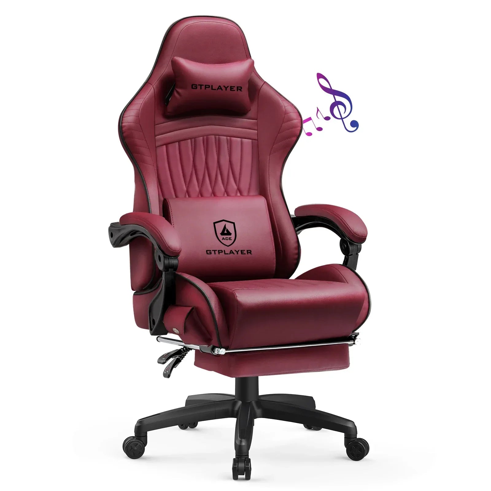 GTPLAYER Gaming Chair with Built-in Speakers & Footrest – Ergonomic Racing-Style Comfort - TechTastic Treasures