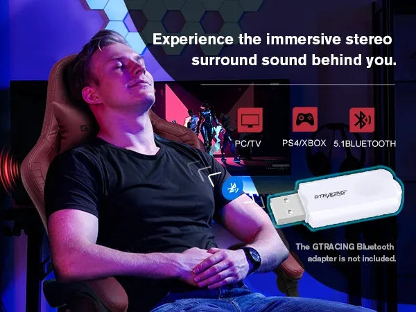 GTPLAYER Gaming Chair with Built-in Speakers & Footrest – Ergonomic Racing-Style Comfort - TechTastic Treasures