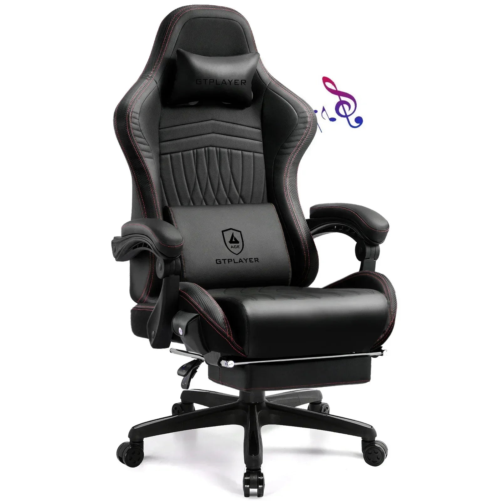 GTPLAYER Gaming Chair with Built-in Speakers & Footrest – Ergonomic Racing-Style Comfort - TechTastic Treasures