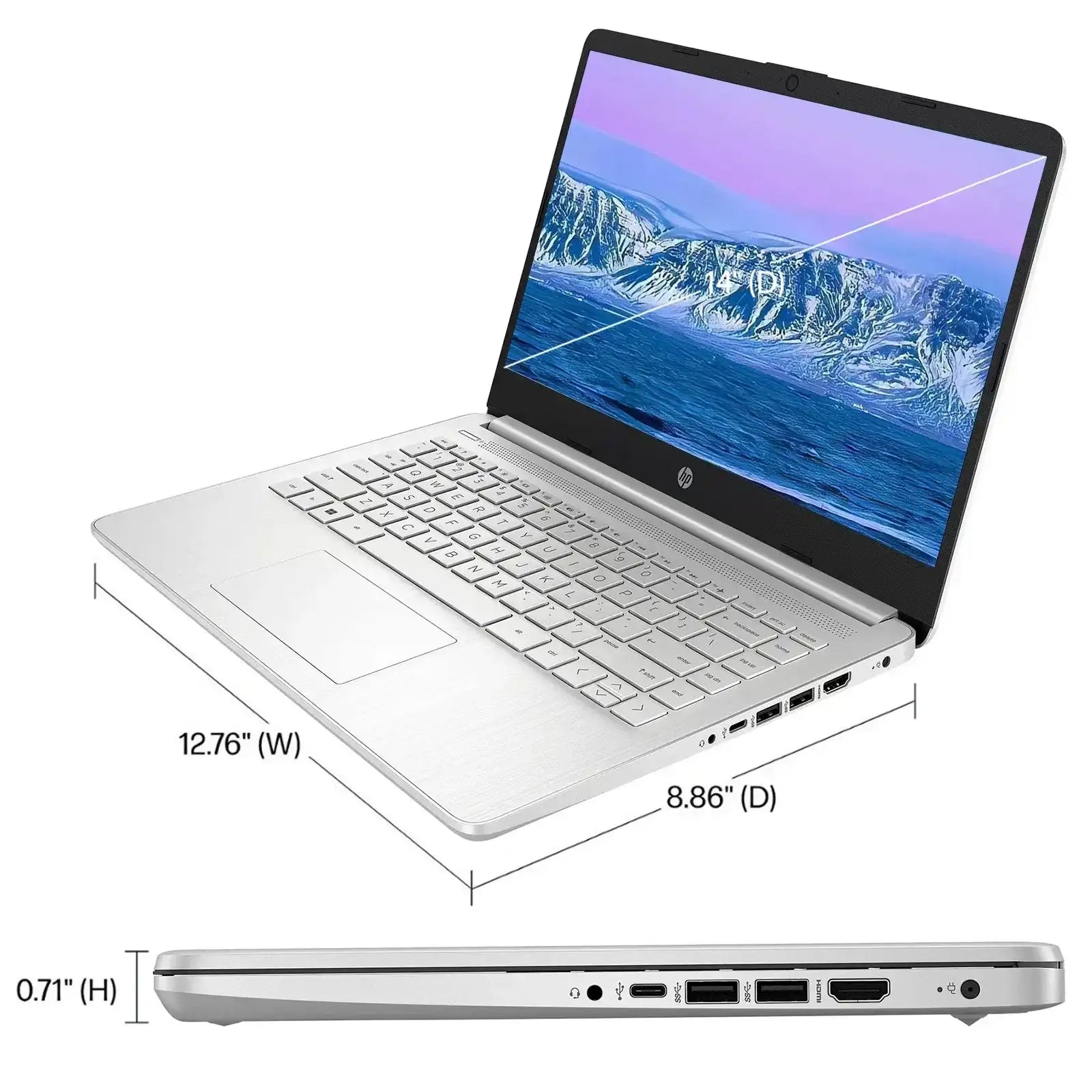 HP 14" Business Laptop – Intel Celeron N4120, Up to 16GB RAM, 384GB Storage, Office 365 (1 Year) - TechTastic Treasures