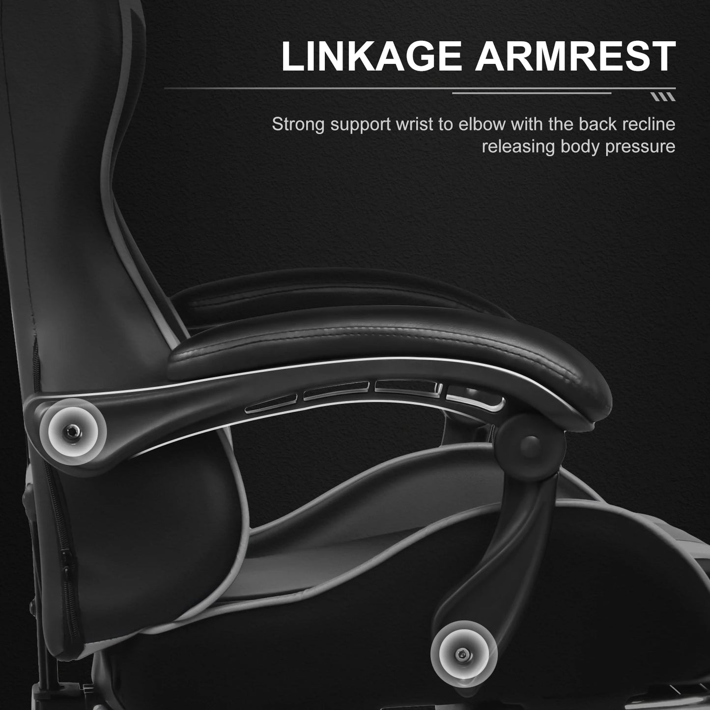 GTPLAYER Gaming Chair with Footrest – Ergonomic Reclining Office Chair with Lumbar Support, Headrest & Swivel Seat