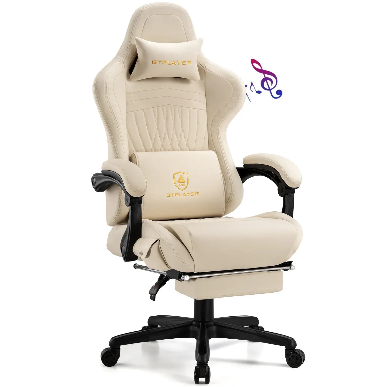 GTPLAYER Gaming Chair with Built-in Speakers & Footrest – Ergonomic Racing-Style Comfort - TechTastic Treasures