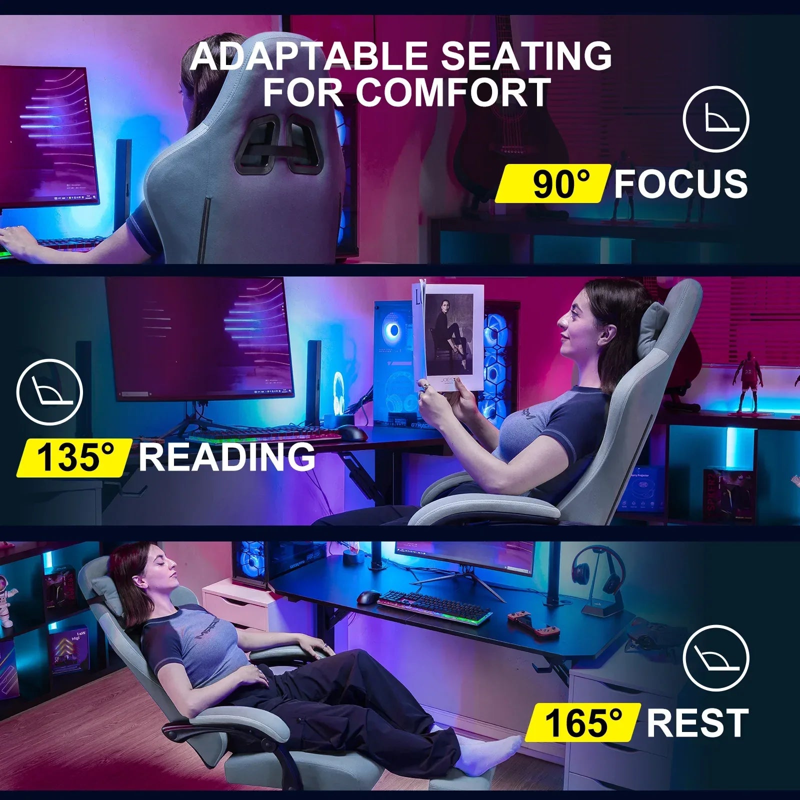 GTPLAYER Gaming Chair – Pocket Spring Cushion, Linkage Armrests & Footrest - TechTastic Treasures