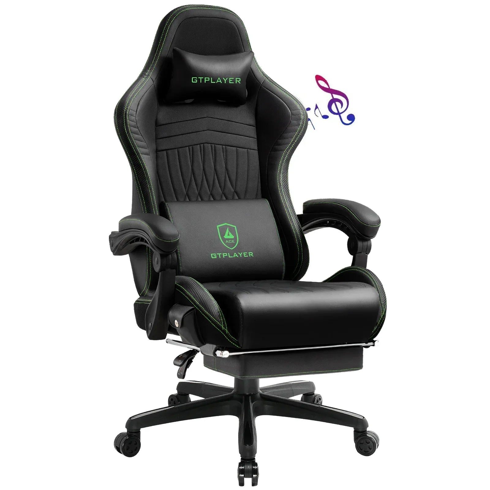 GTPLAYER Gaming Chair with Built-in Speakers & Footrest – Ergonomic Racing-Style Comfort - TechTastic Treasures