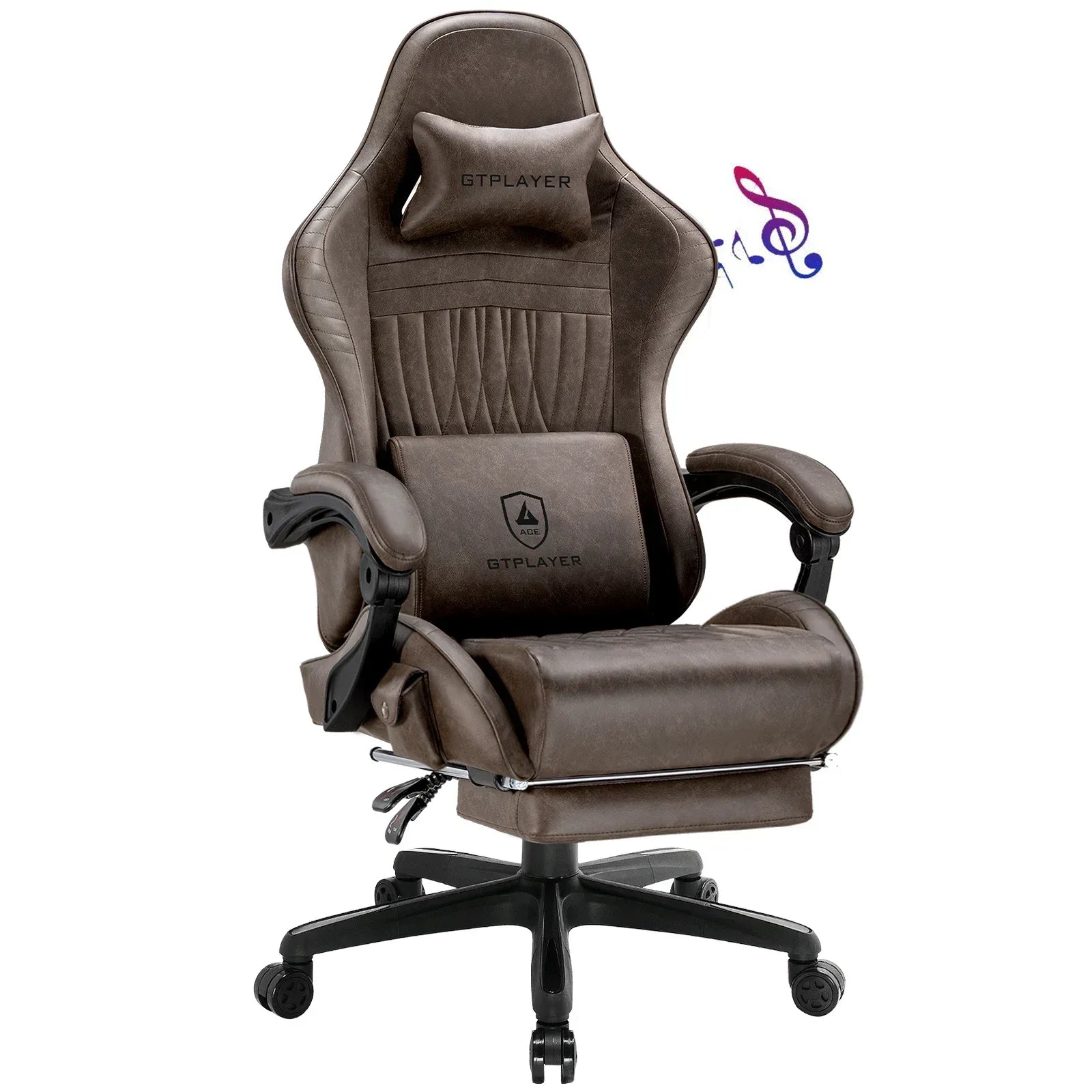 GTPLAYER Gaming Chair with Built-in Speakers & Footrest – Ergonomic Racing-Style Comfort - TechTastic Treasures